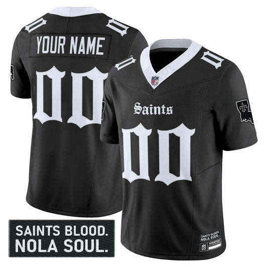New Orleans Saints 'Gothic Vieux CarrÃ© Edition' Vapor Custom Jersey - All Stitched