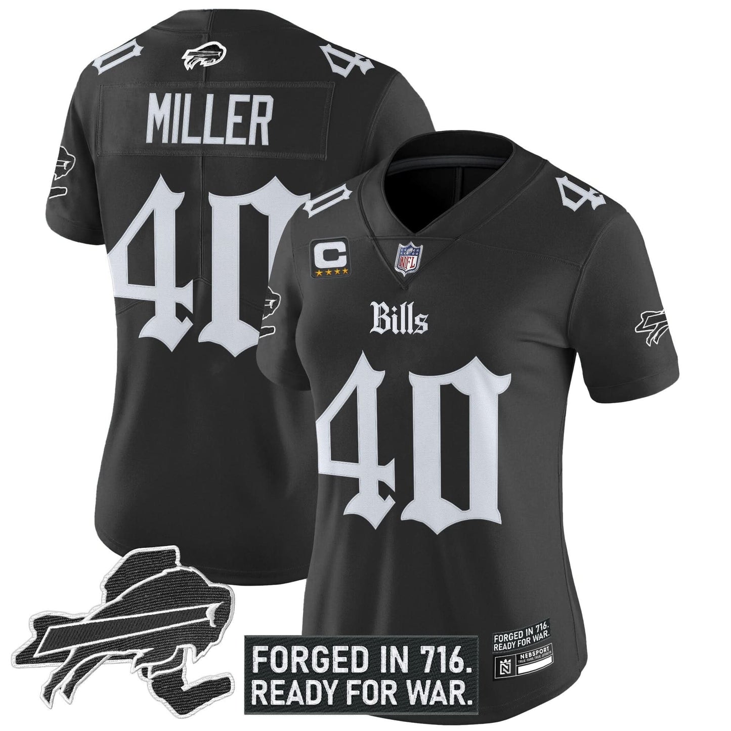 Women's Buffalo Bills 'Gothic Cold Front Edition' Vapor Limited Jersey - All Stitched