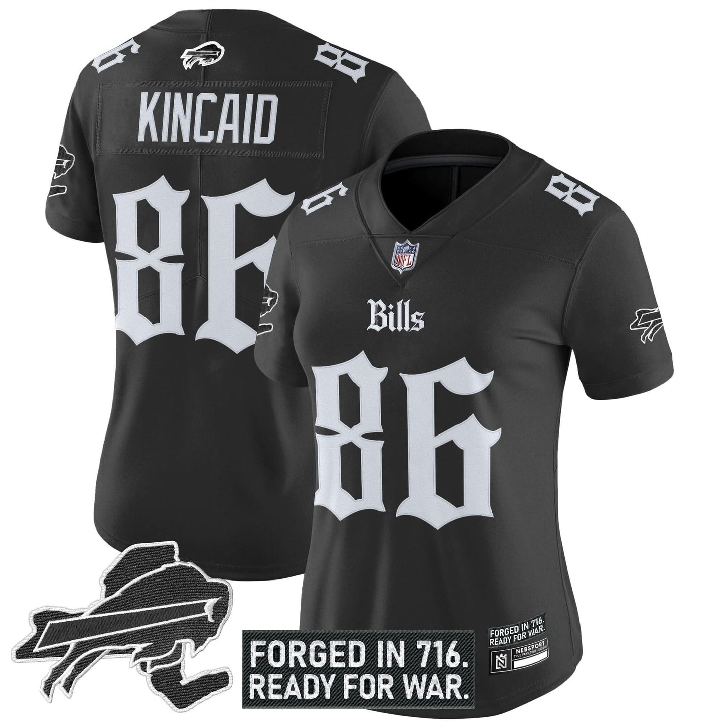 Women's Buffalo Bills 'Gothic Cold Front Edition' Vapor Limited Jersey - All Stitched