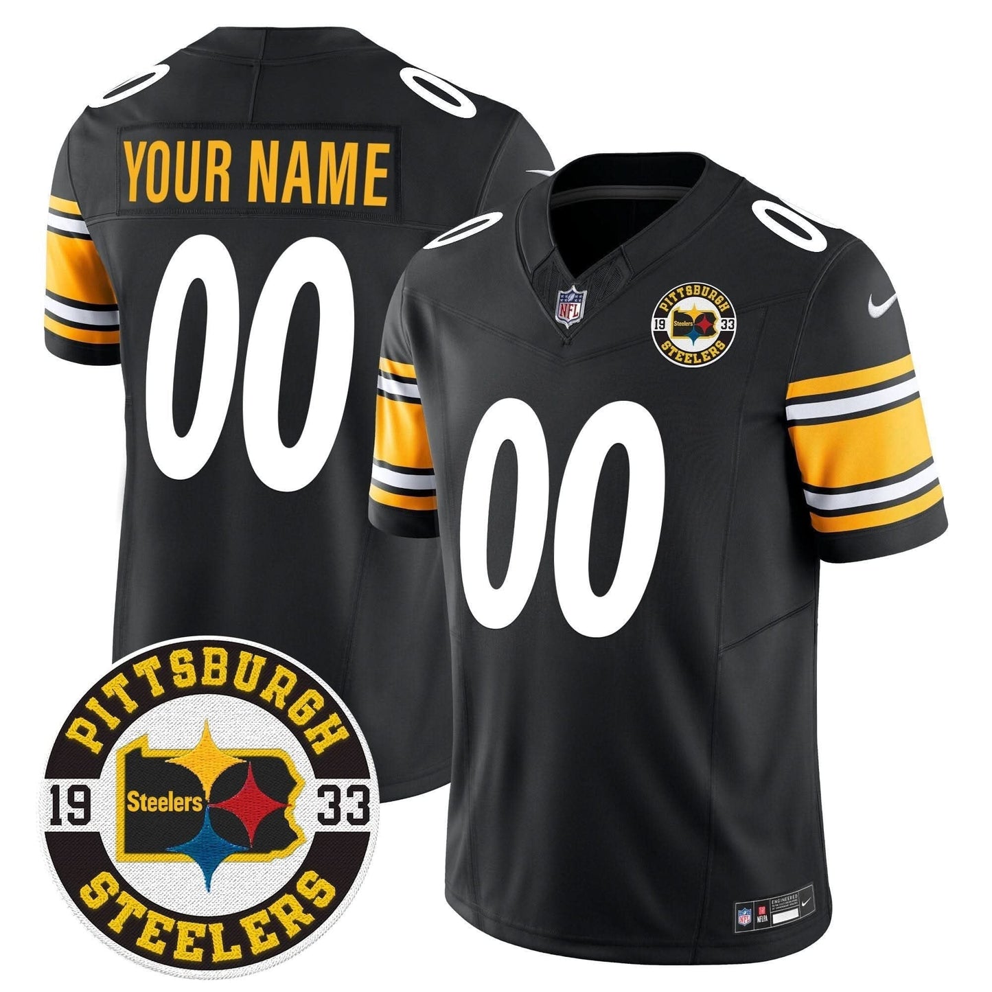 Steelers 2024 Vapor Limited Custom Jersey - Est 1933 Patch - All Stitched