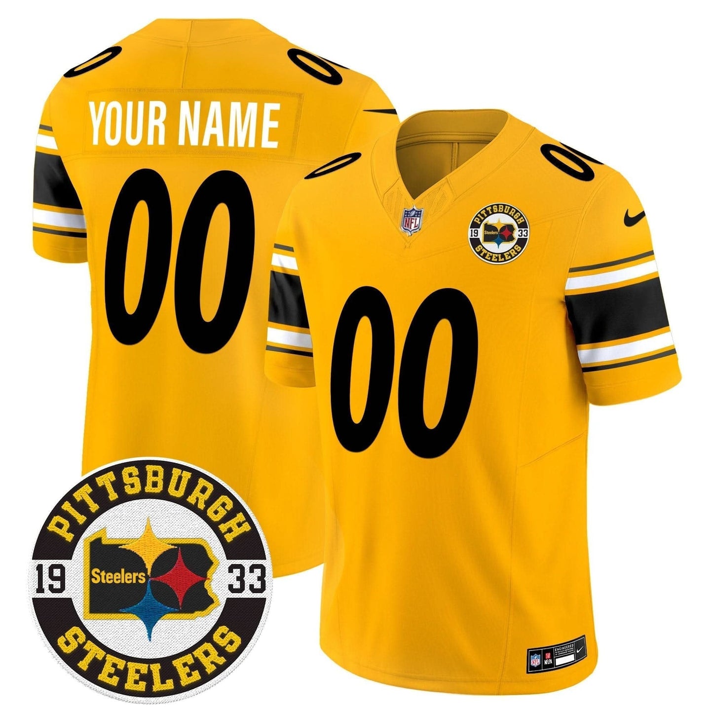 Steelers 2024 Vapor Limited Custom Jersey - Est 1933 Patch - All Stitched