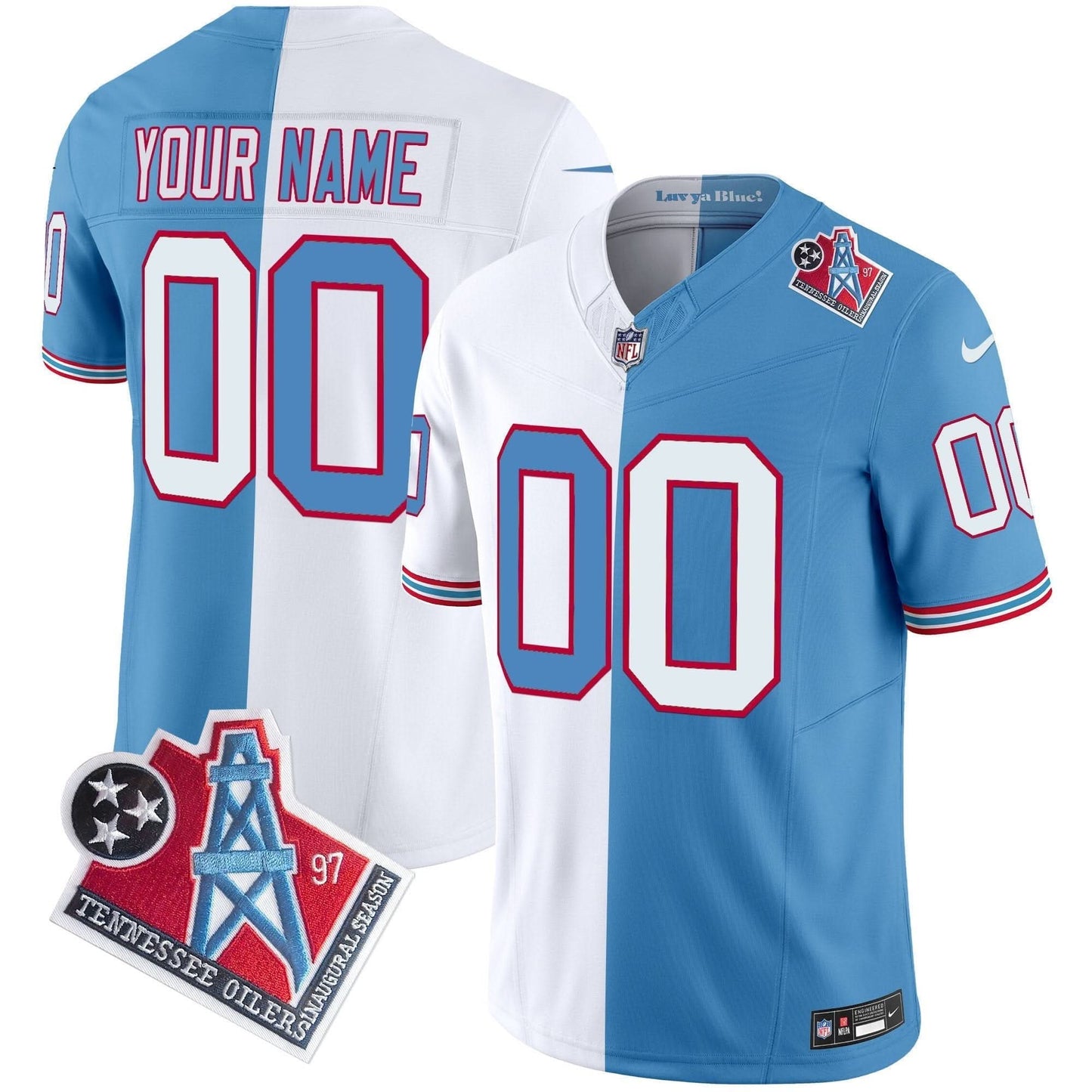 Titans 1997 Throwback Vapor Limited Custom Jersey - All Stitched