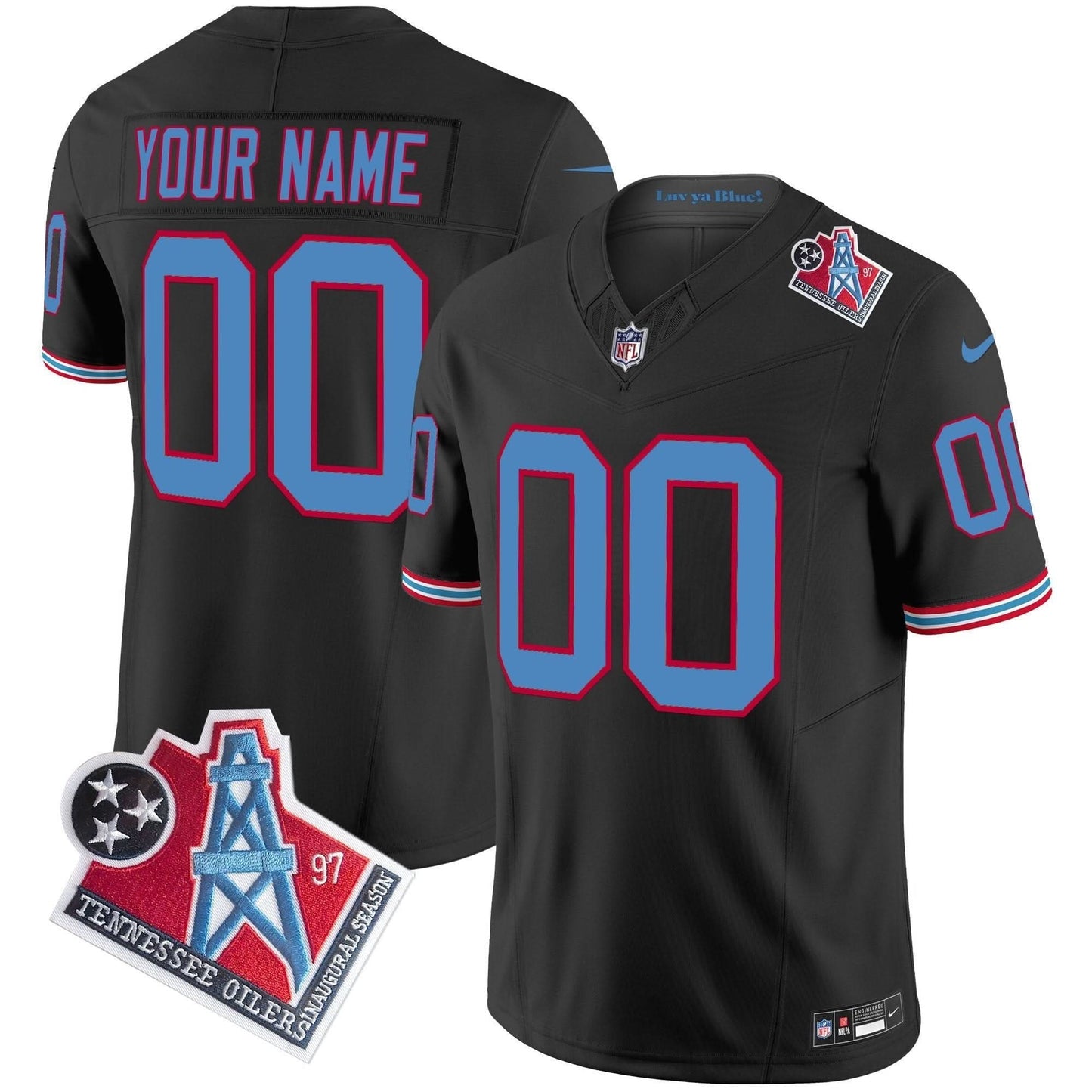 Titans 1997 Throwback Vapor Limited Custom Jersey - All Stitched