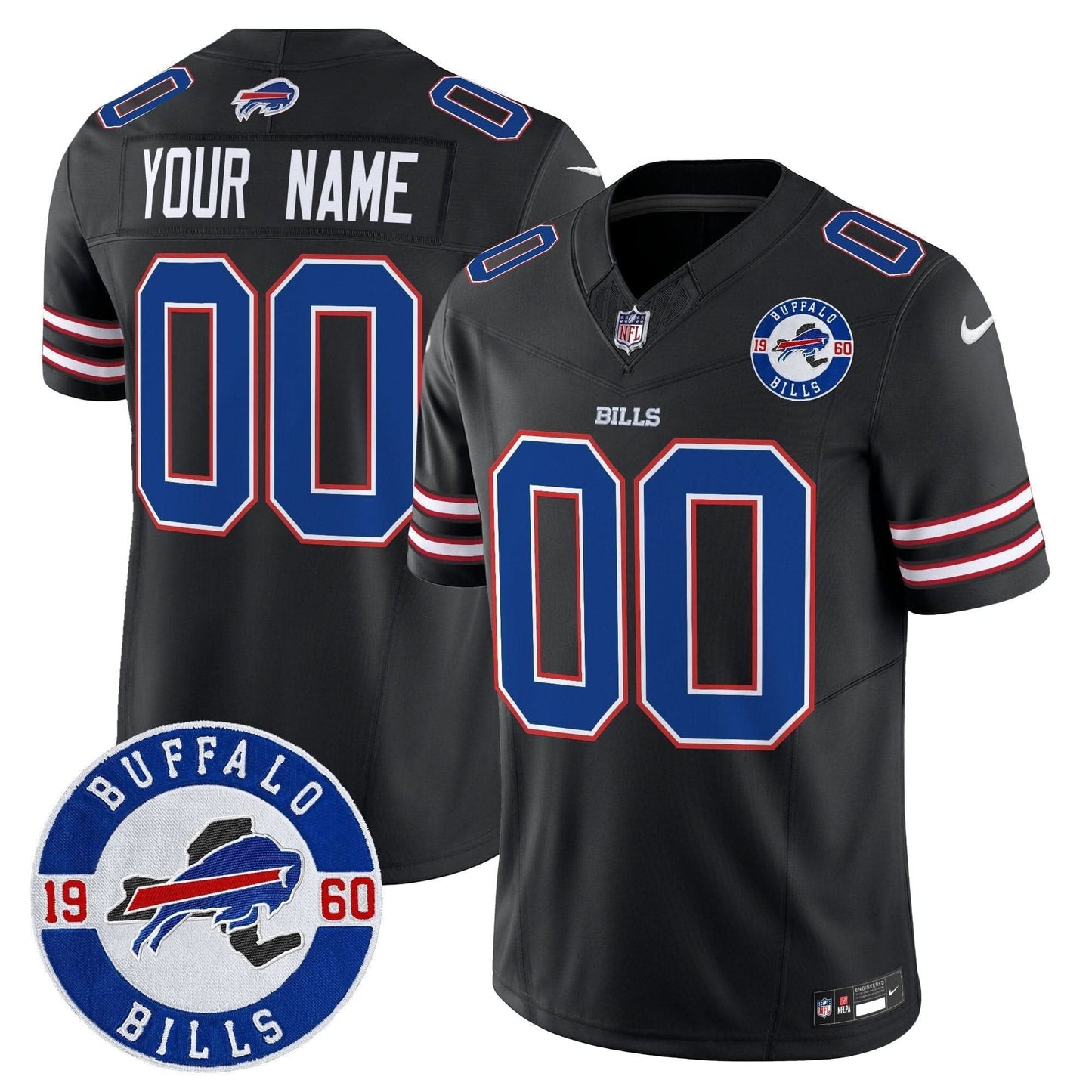 Buffalo Bills 2024 Vapor Limited Custom Jersey - Est. 1960 Patch - All Stitched
