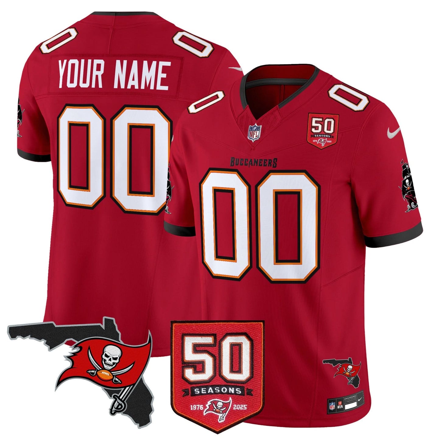 Custom Name/Gender Tampa Bay Buccaneers '76 Vapor Limited Jersey - All Stitched