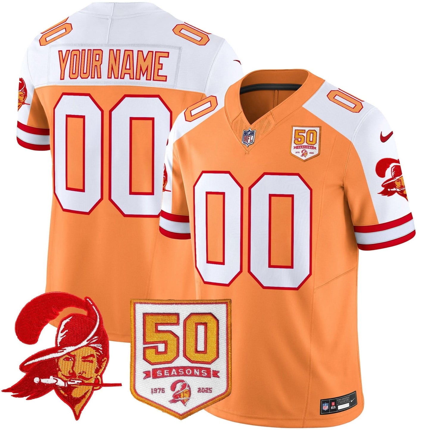Custom Name/Gender Tampa Bay Buccaneers '76 Vapor Limited Jersey - All Stitched