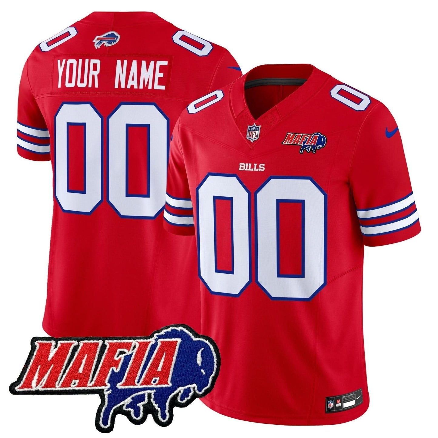 Buffalo Bills 2024 Bills Mafia Patch Vapor Limited Custom Jersey - All Stitched