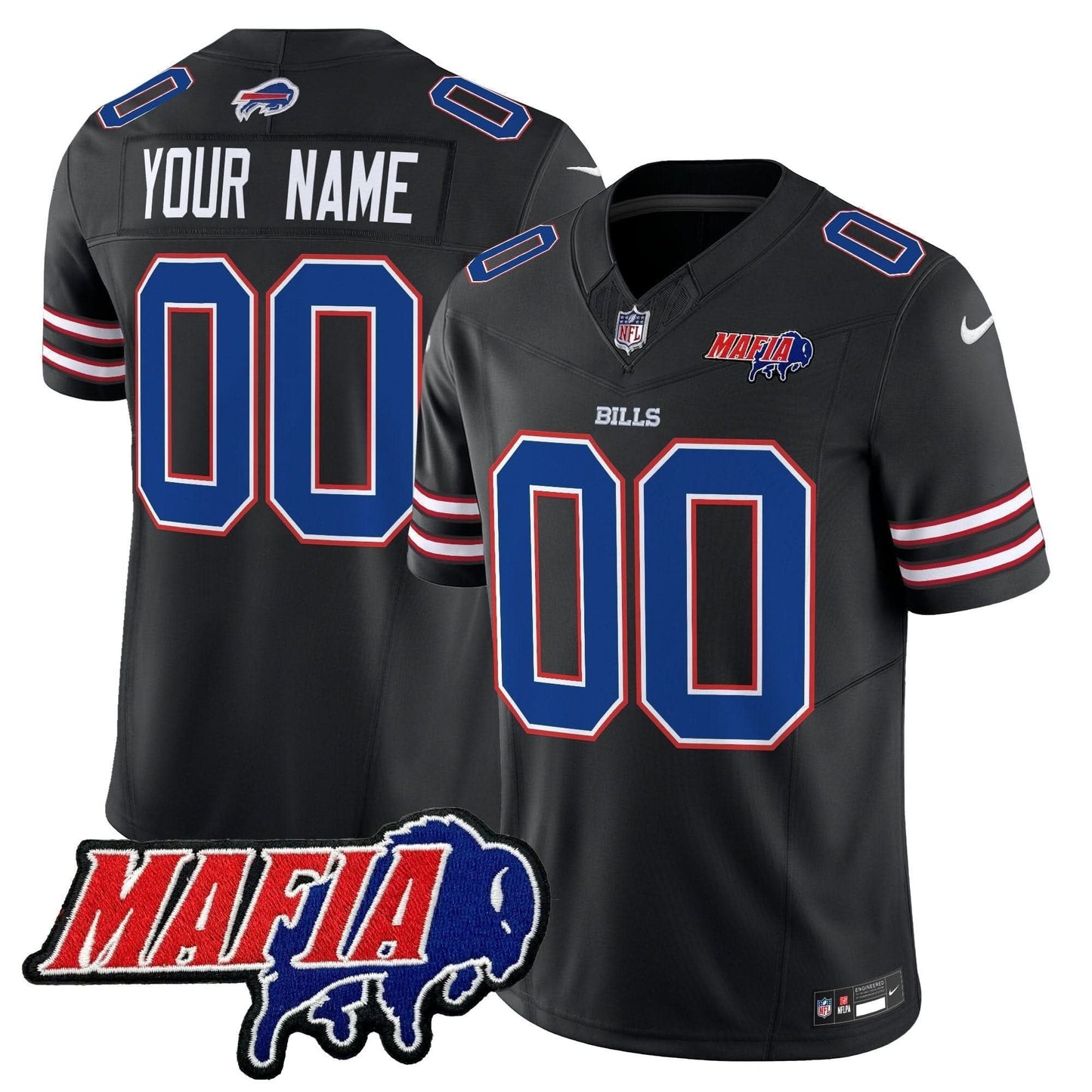 Buffalo Bills 2024 Bills Mafia Patch Vapor Limited Custom Jersey - All Stitched