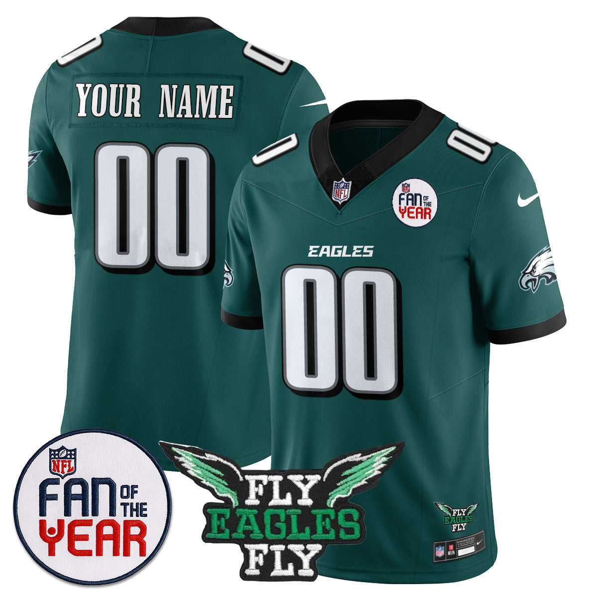 Custom Philadelphia Eagles "Fan Of The Year" Jersey - All Stitched