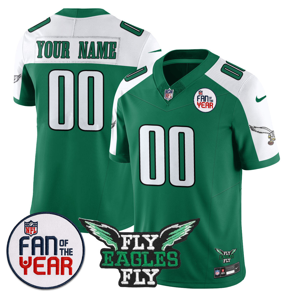 Custom Philadelphia Eagles "Fan Of The Year" Jersey - All Stitched