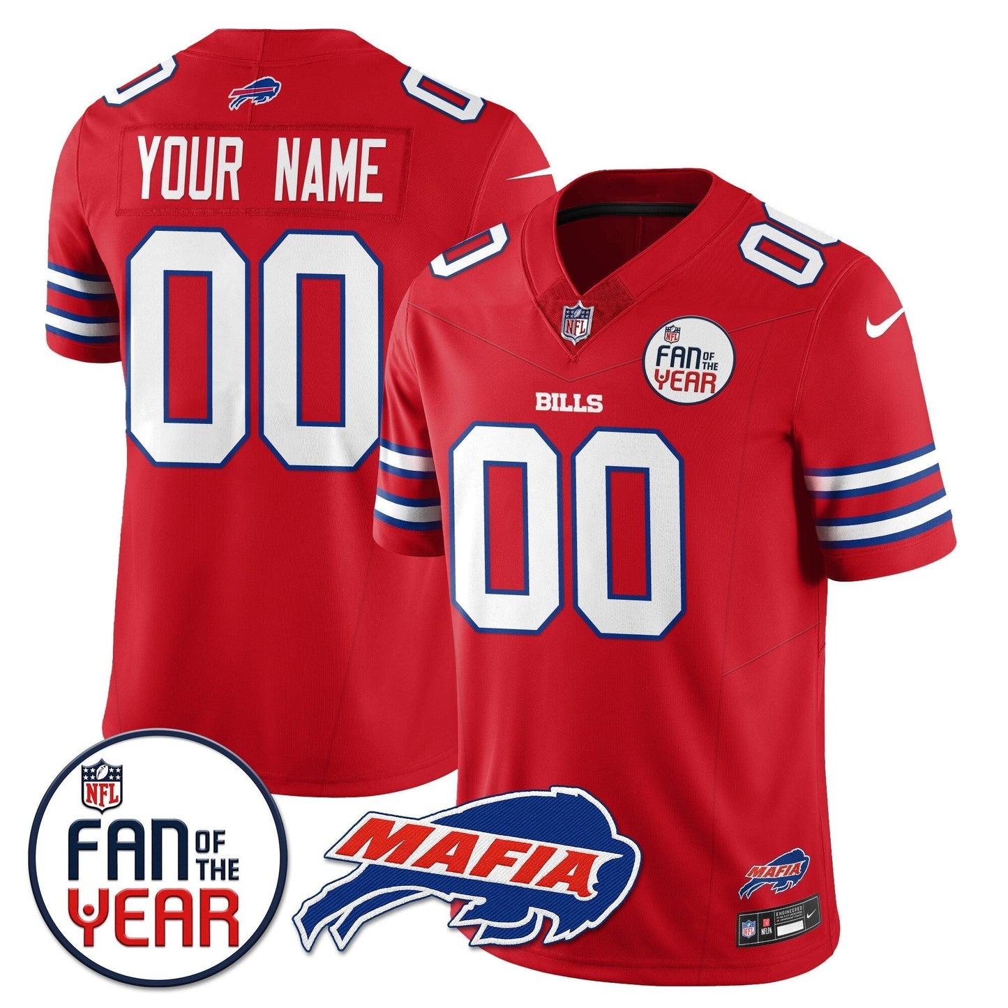 Buffalo Bills "Fan Of The Year" Custom Jersey - All Stitched