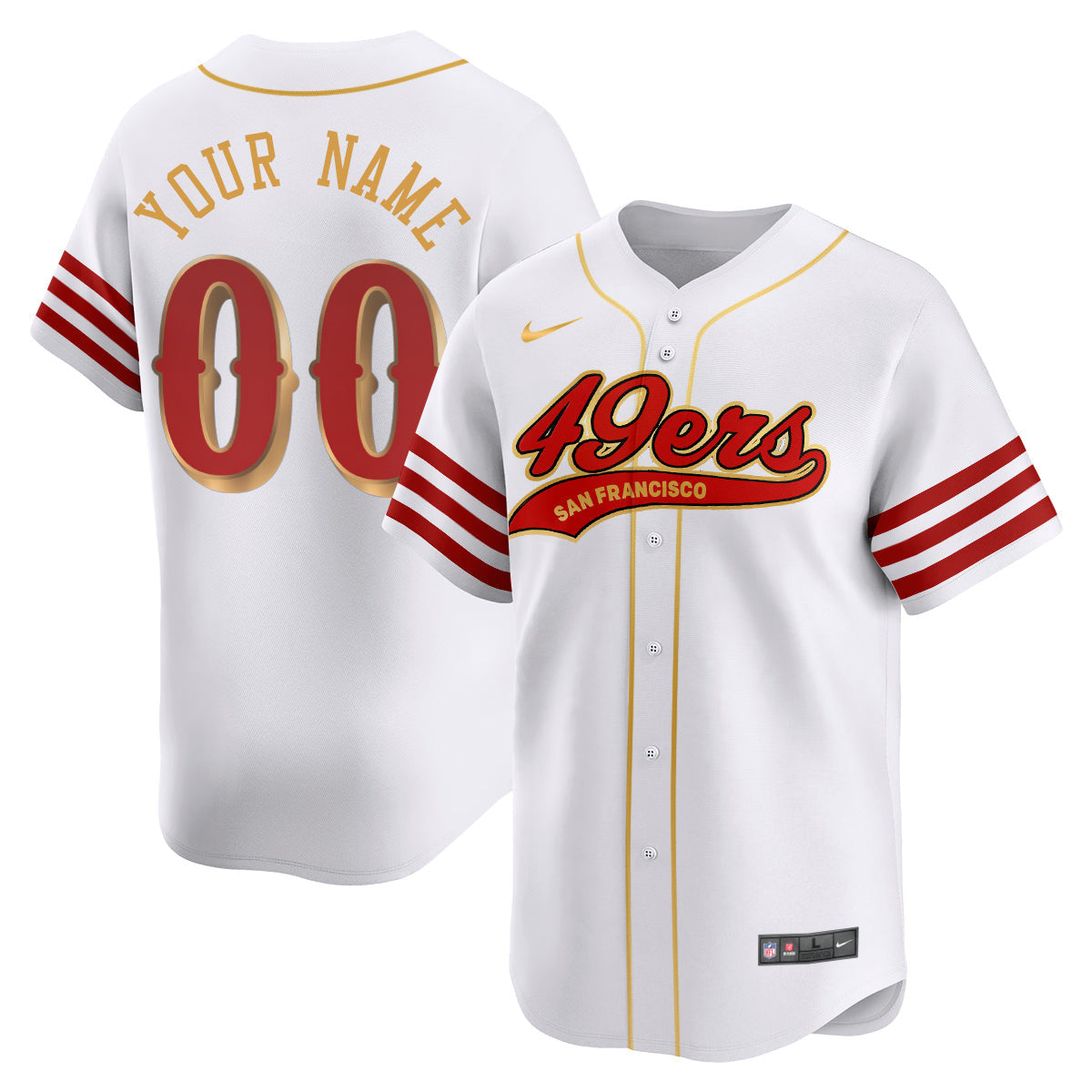 San Francisco 49ers Rivalry Series Baseball Custom Jersey - All Stitched