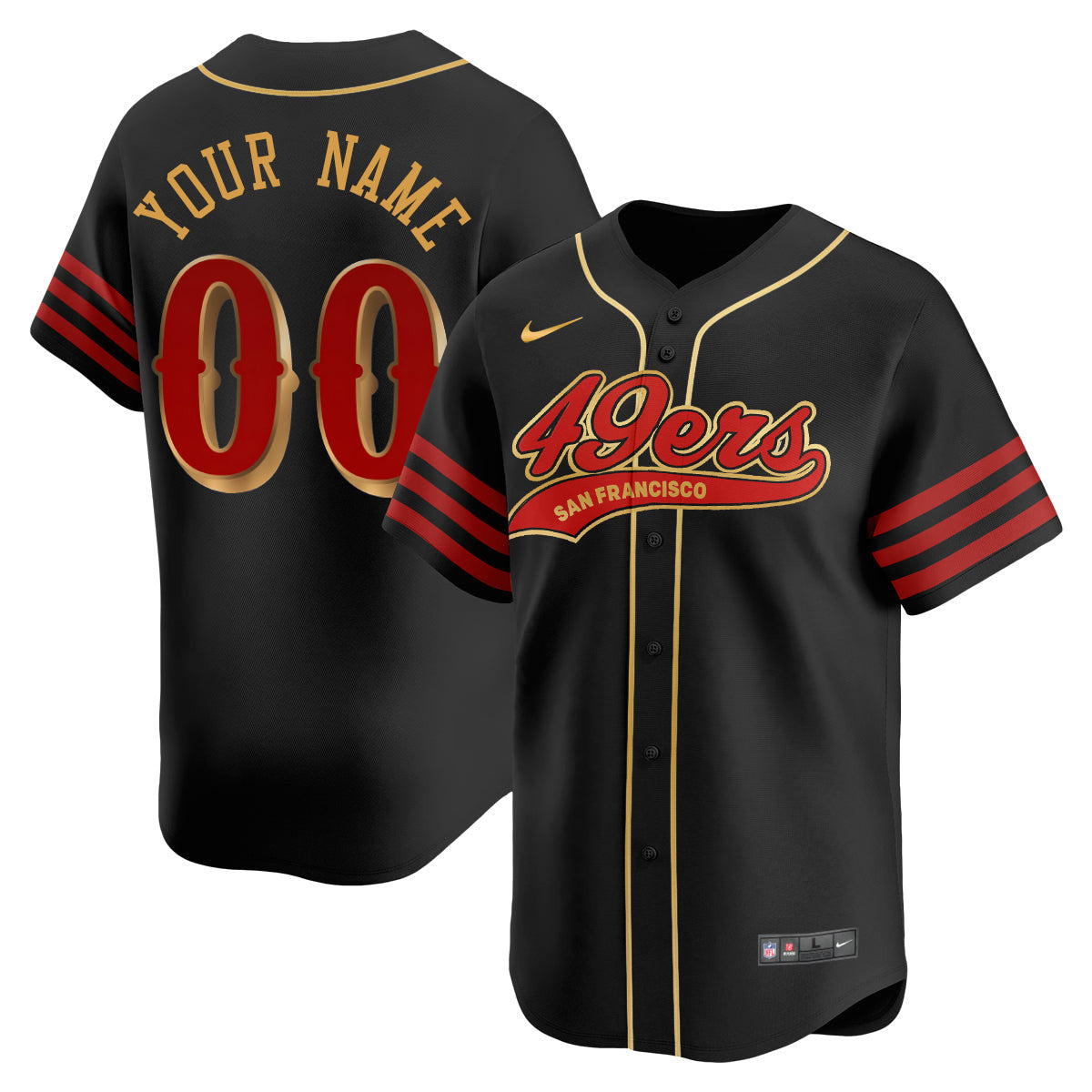 San Francisco 49ers Rivalry Series Baseball Custom Jersey - All Stitched