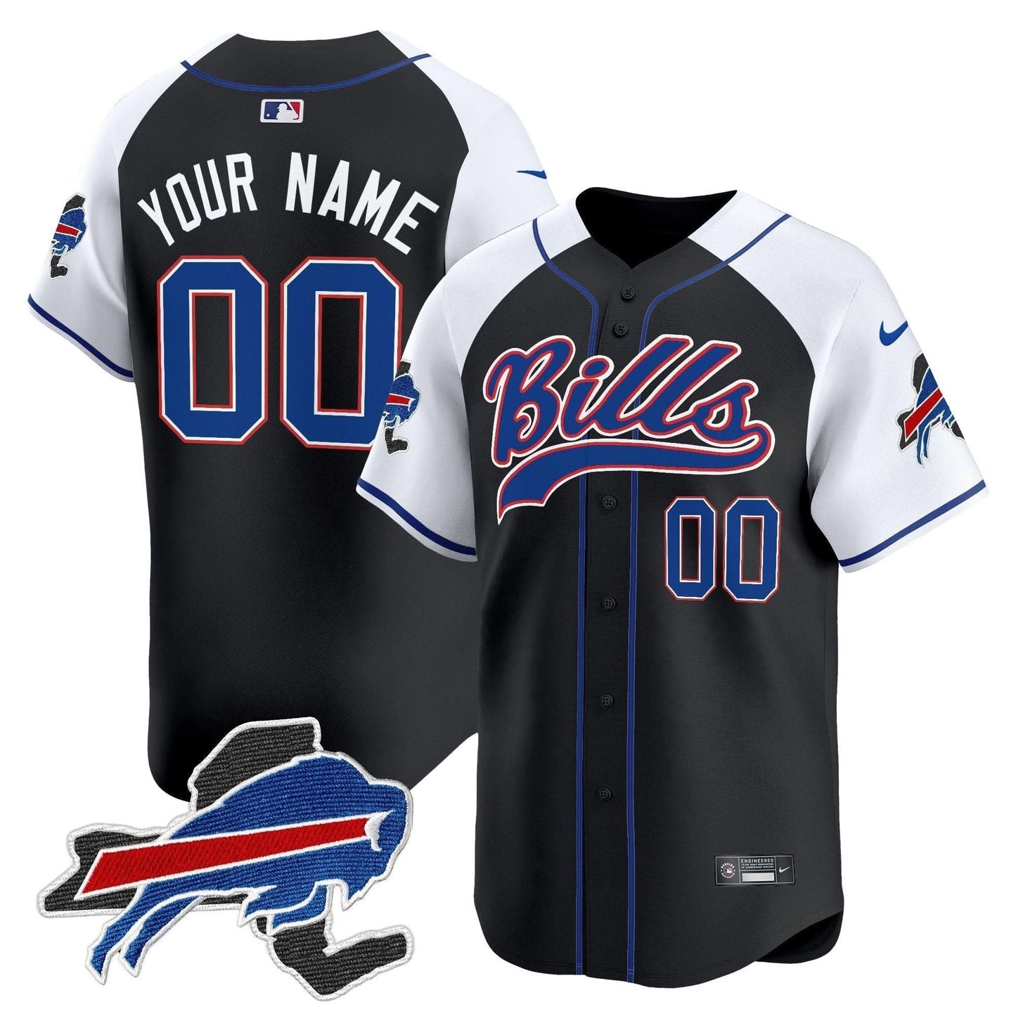 Buffalo Bills 2024 New York Patch Vapor Baseball Custom Jersey - All Stitched