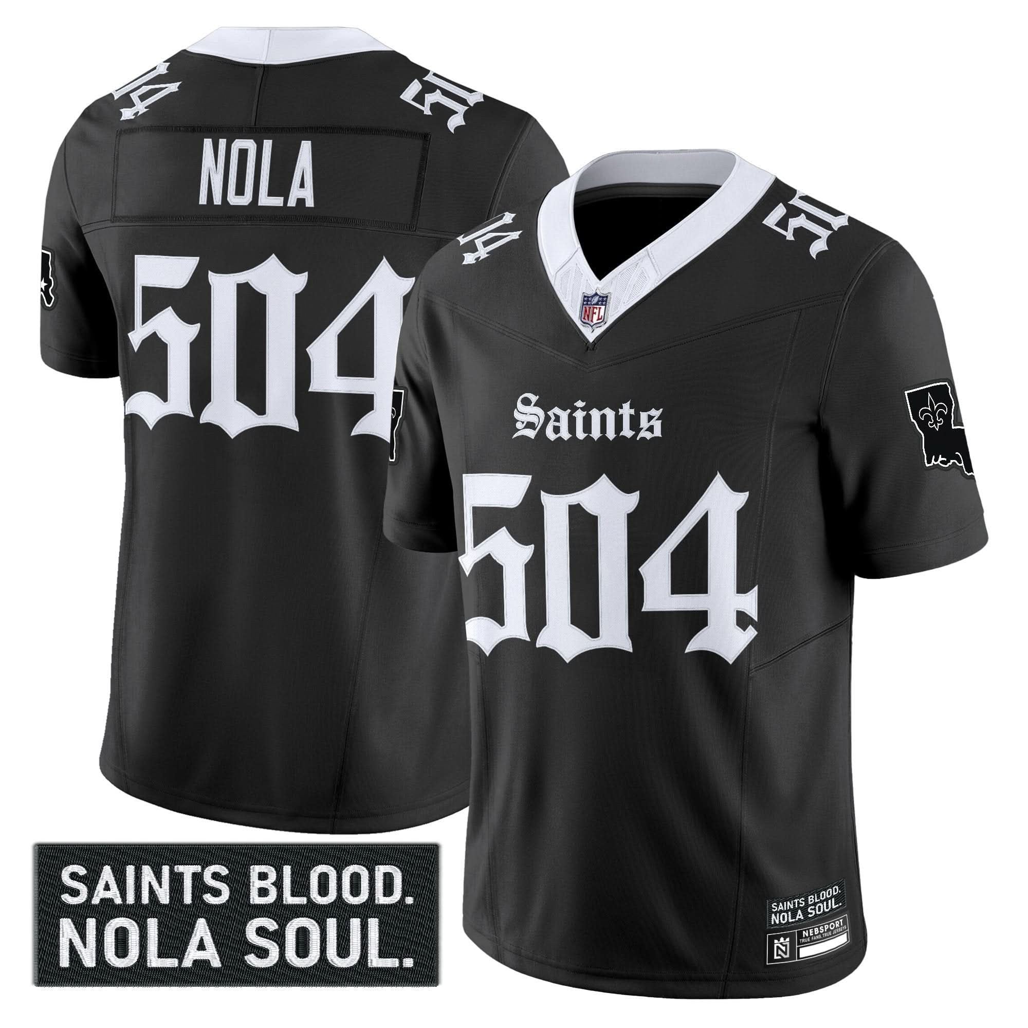 New Orleans Saints 'Gothic Vieux CarrÃ© Edition' Vapor Jersey - All Stitched
