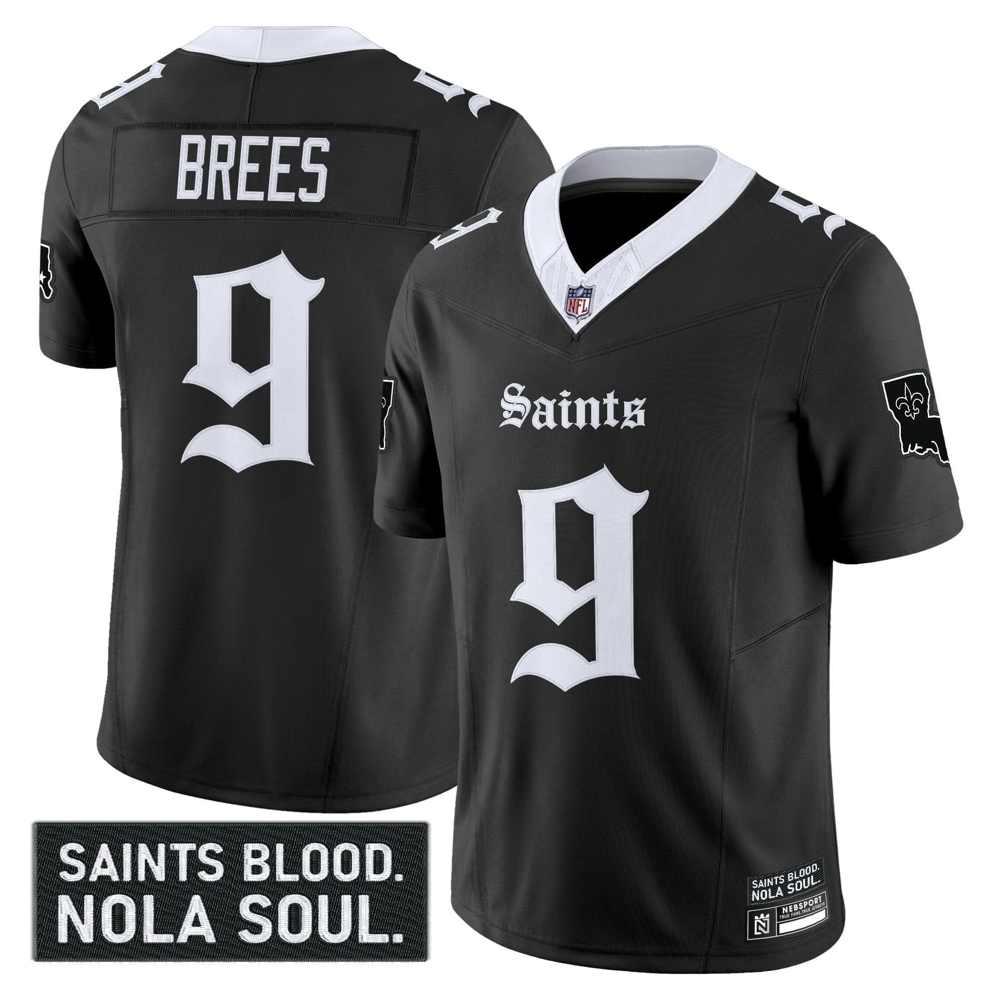 New Orleans Saints 'Gothic Vieux CarrÃ© Edition' Vapor Jersey - All Stitched