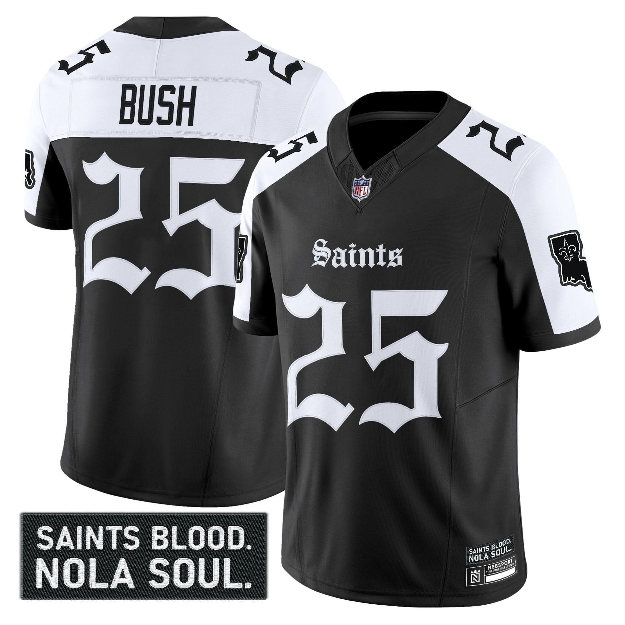 New Orleans Saints 'Gothic Vieux CarrÃ© Edition' Vapor Jersey - All Stitched