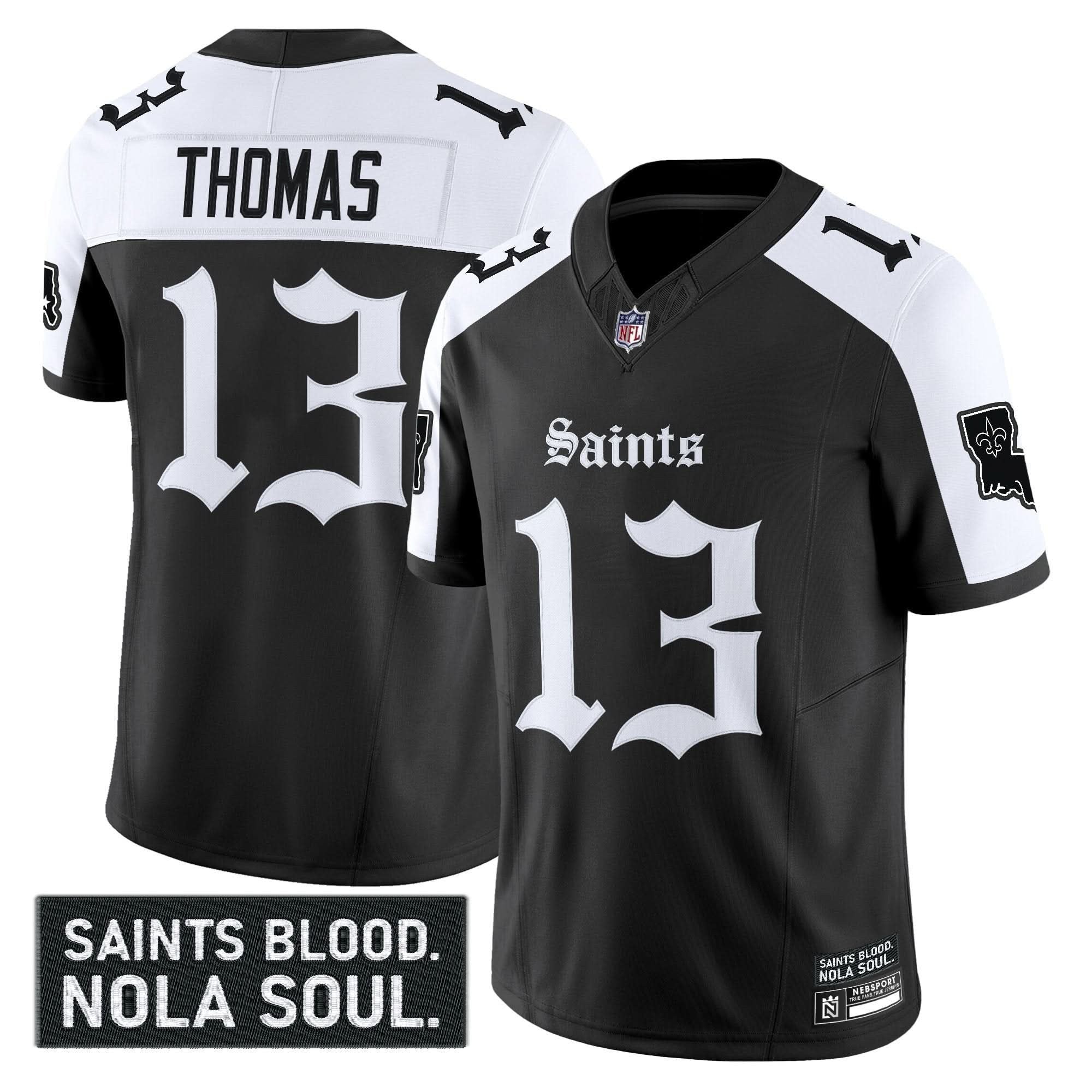 New Orleans Saints 'Gothic Vieux CarrÃ© Edition' Vapor Jersey - All Stitched