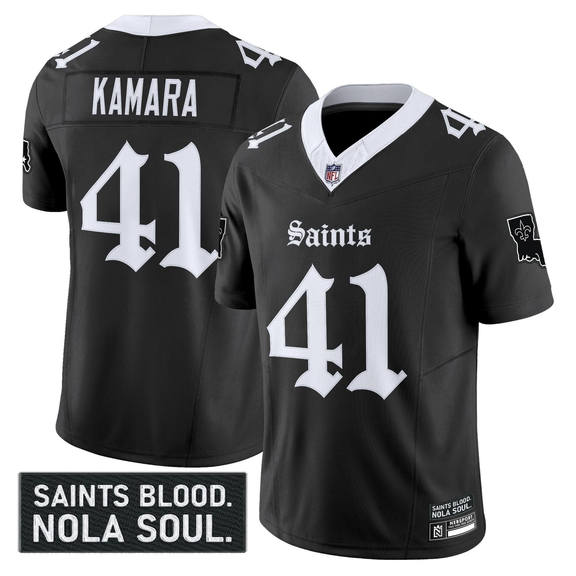New Orleans Saints 'Gothic Vieux CarrÃ© Edition' Vapor Jersey - All Stitched