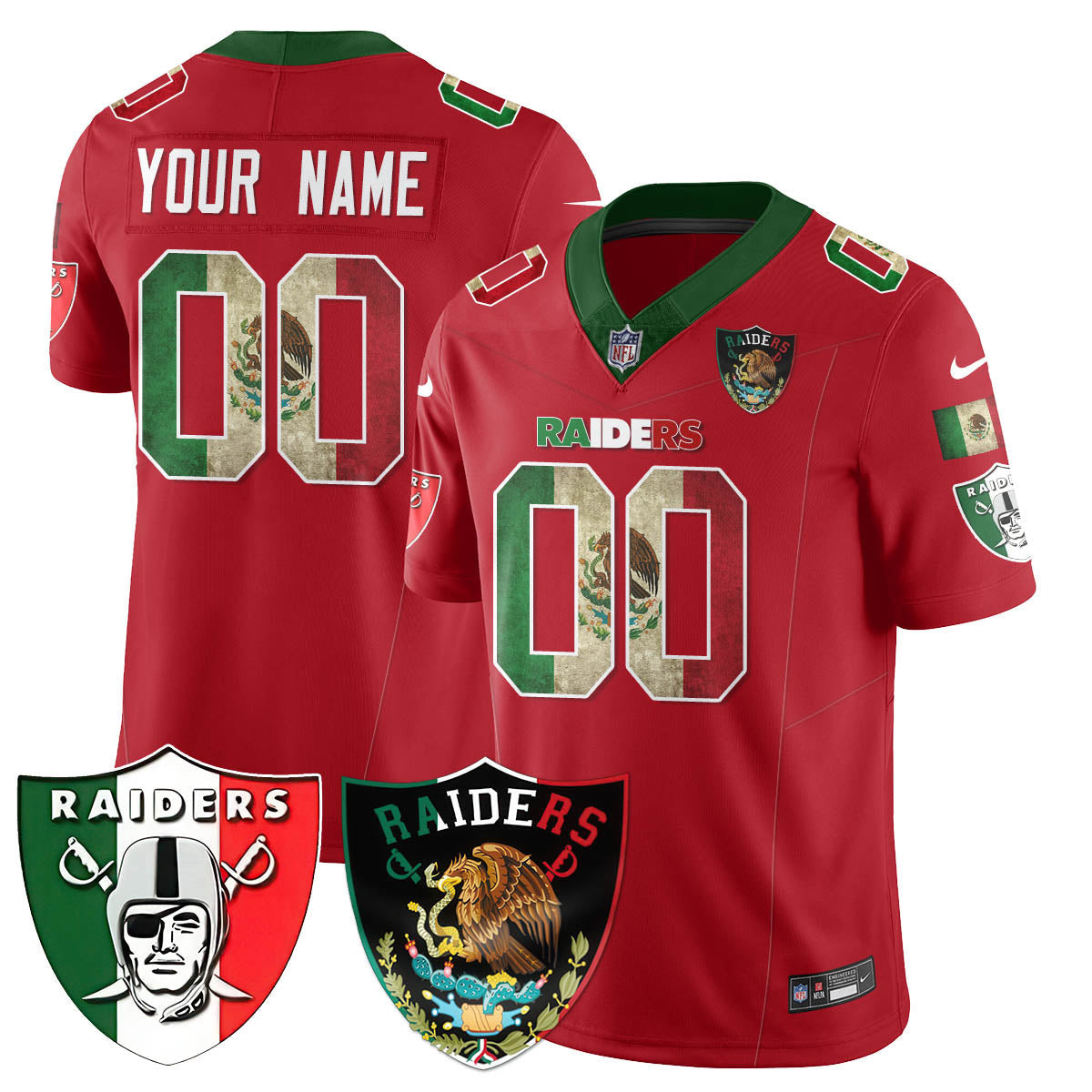 Las Vegas Raiders Mexico Vapor Limited Custom Jersey - All Stitched