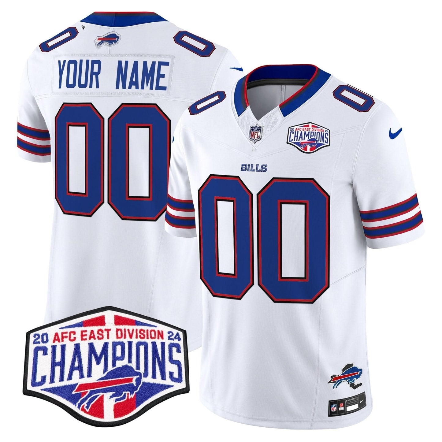 Bills 2024 AFC East Division Champions Vapor Limited Custom Jersey - All Stitched