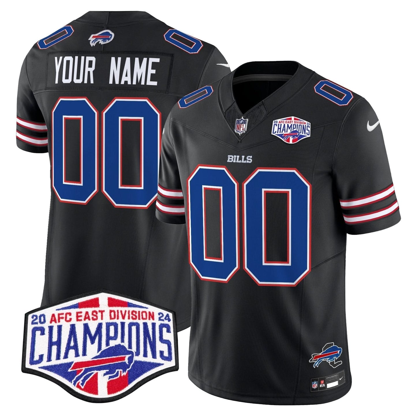 Bills 2024 AFC East Division Champions Vapor Limited Custom Jersey - All Stitched
