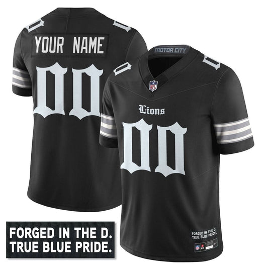Detroit Lions 'Gothic Motor City Edition' Vapor Limited Custom Jersey - All Stitched