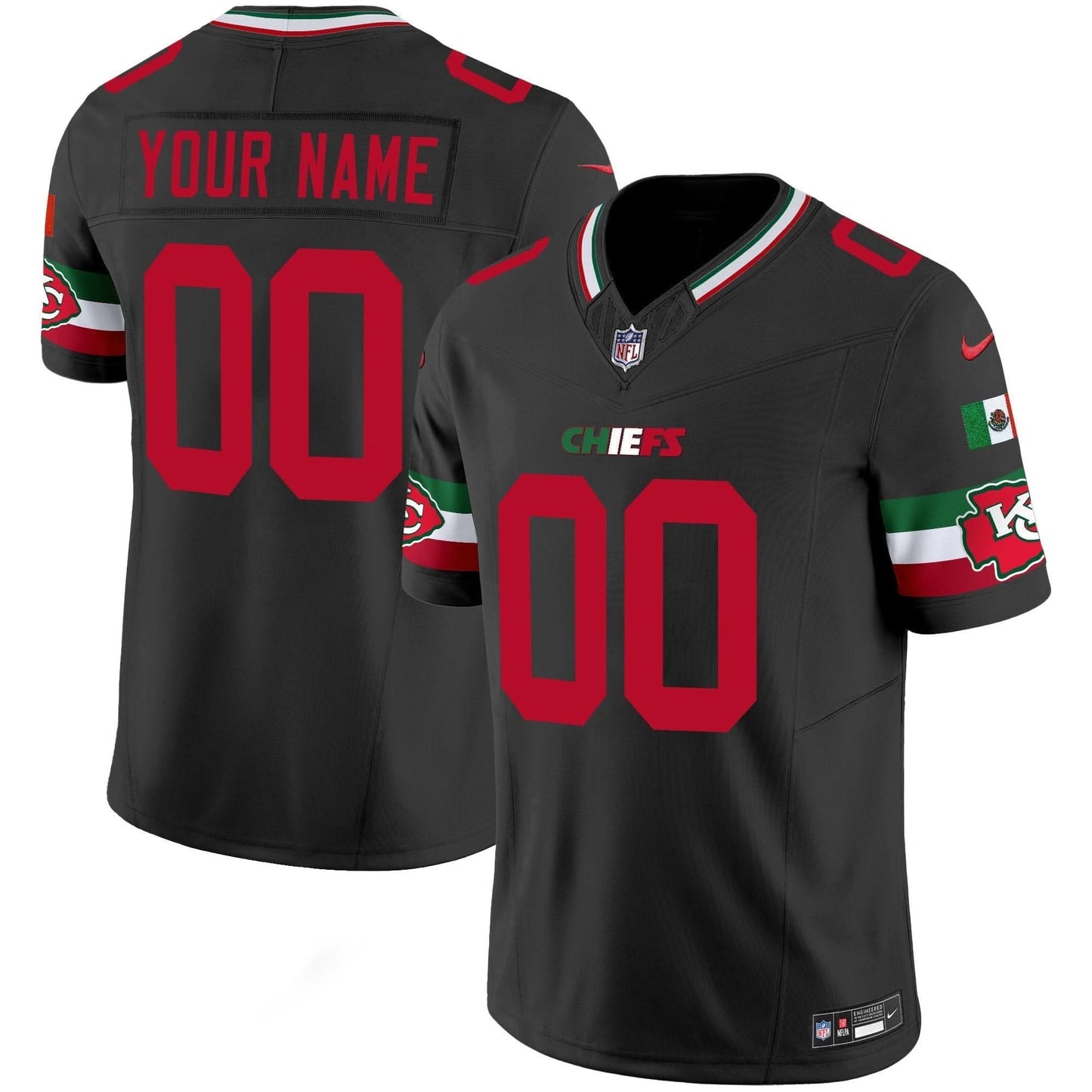 Chiefs Mexico Vapor Limited Custom Jersey - All Stitched