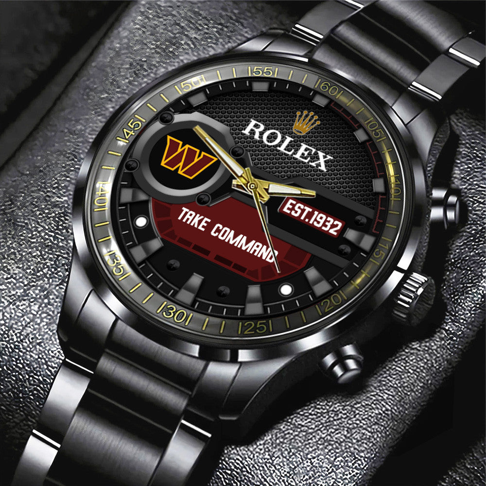 Washington Commanders x Rolex Black Stainless Steel Watch