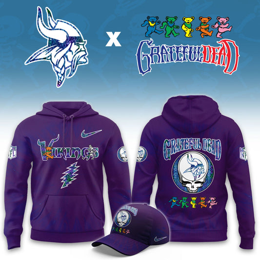 _Minnesota Vikings Grateful Dead Limited Hoodie