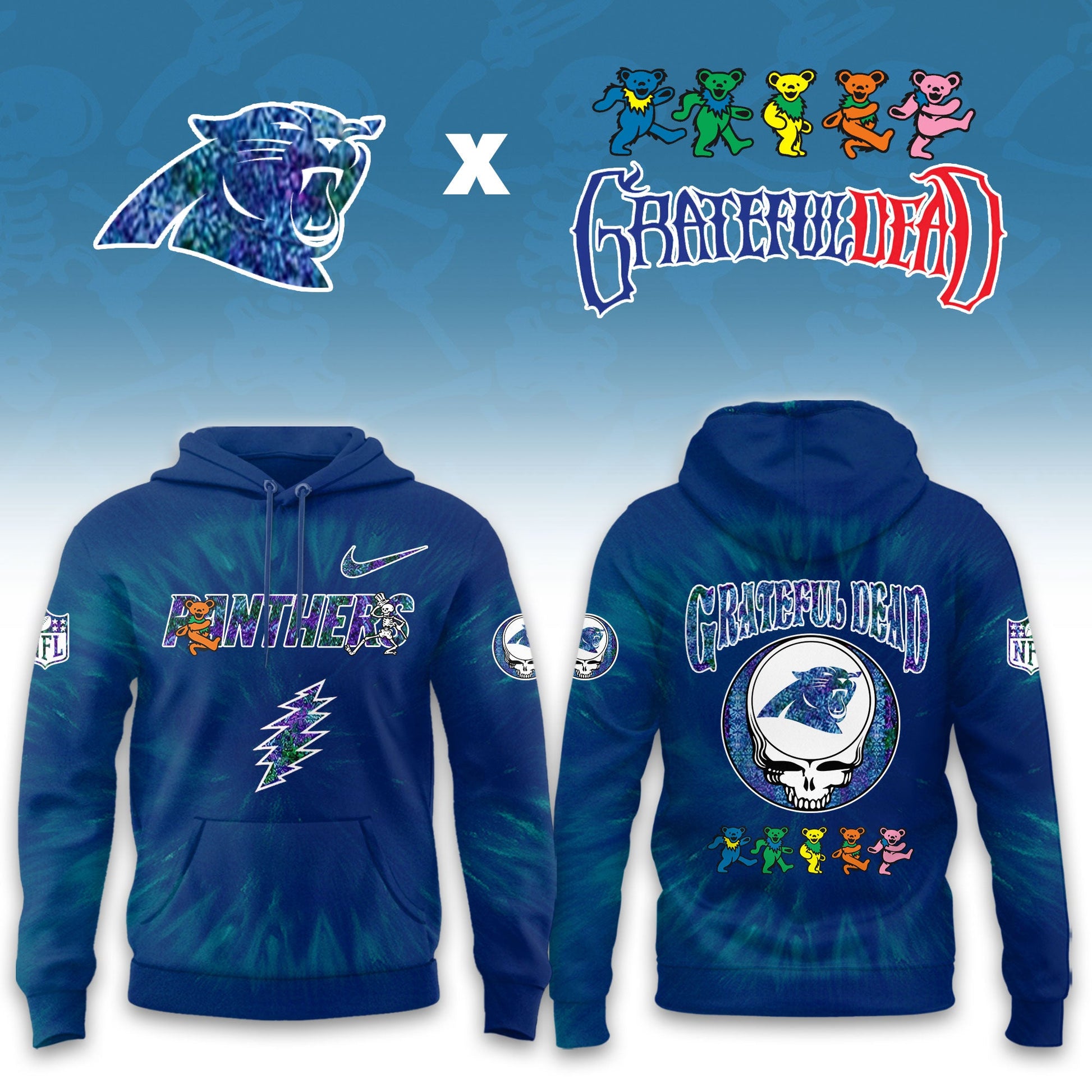 _Carolina Panthers  Grateful Dead Limited Hoodie