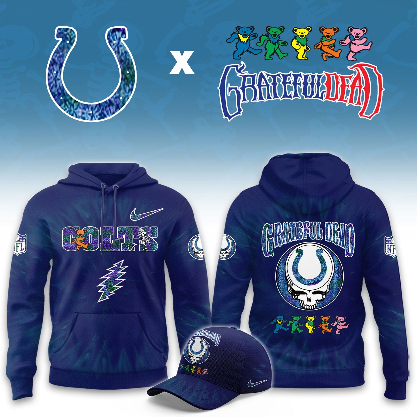 _Indianapolis Colts Grateful Dead Limited Hoodie