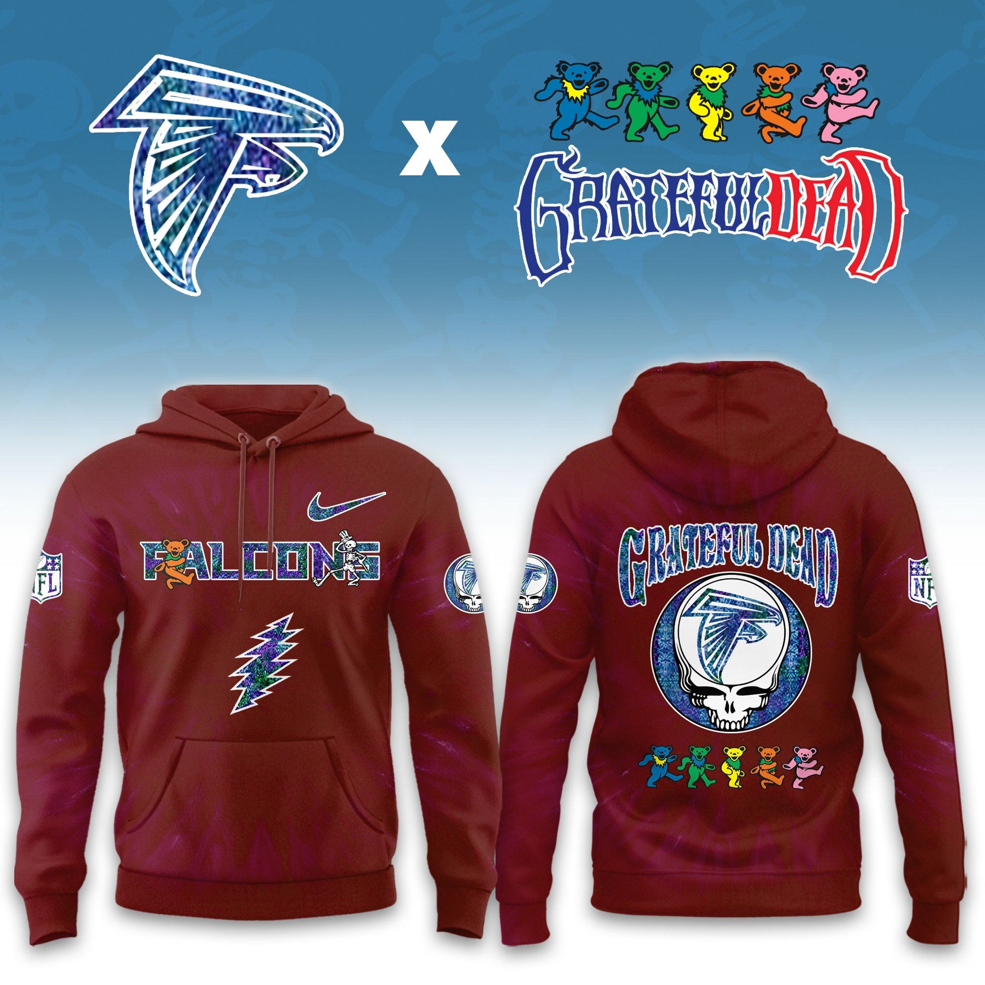 _Atlanta Falcons Grateful Dead Limited Hoodie