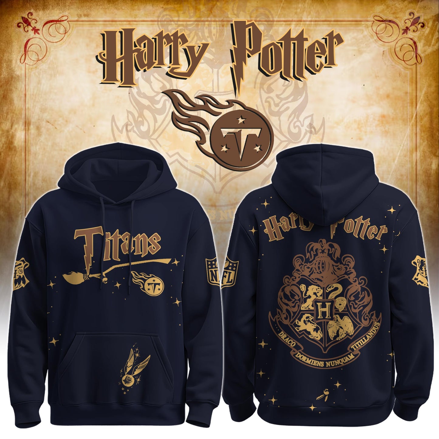 Unisex TEN Titans x Hogwarts Enchanted Crossover Hoodie