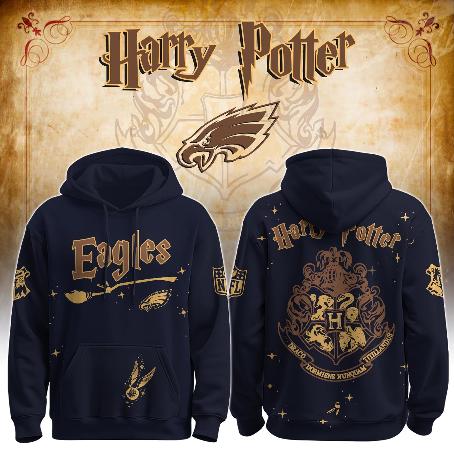 Unisex PHIL Eagles x Hogwarts Enchanted Crossover Hoodie