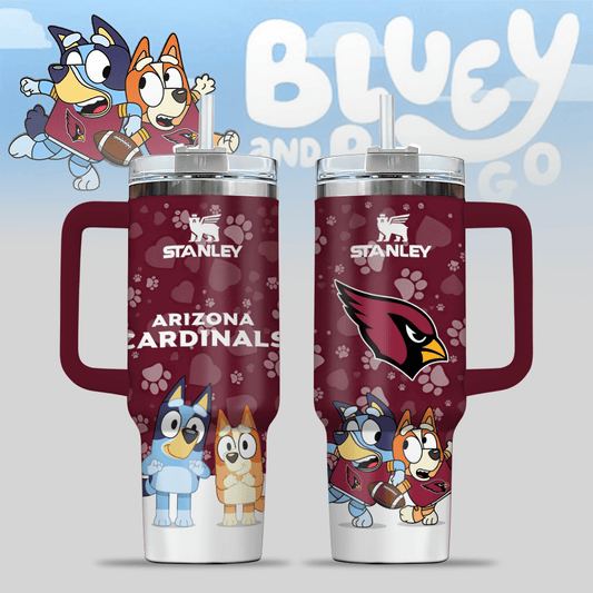 Arizona Cardinals NFL x Bluey Custom Stanley Cup 40 oz 30 oz Tumbler With Handle
