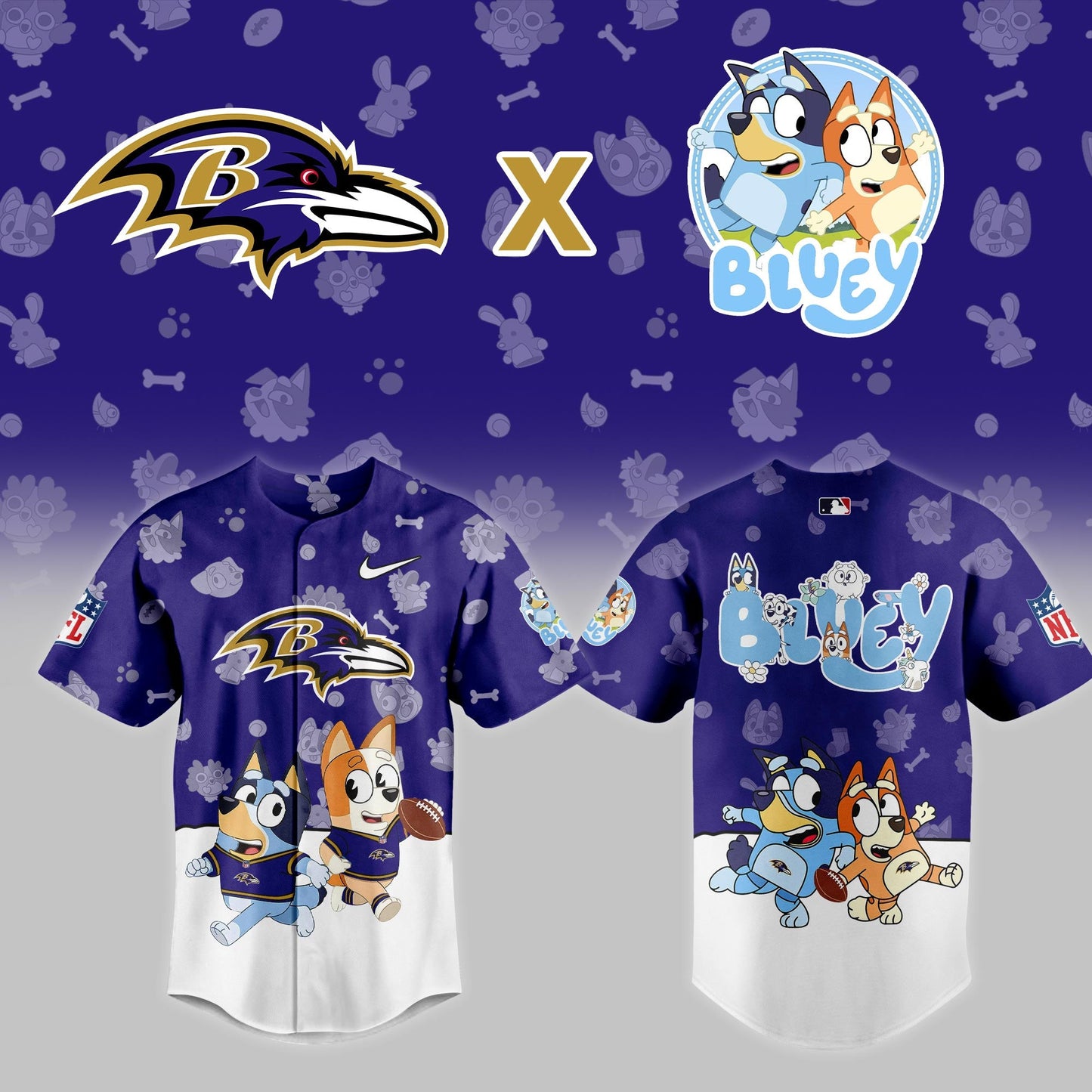 B.Ravens x Bluey Night Limited Jersey